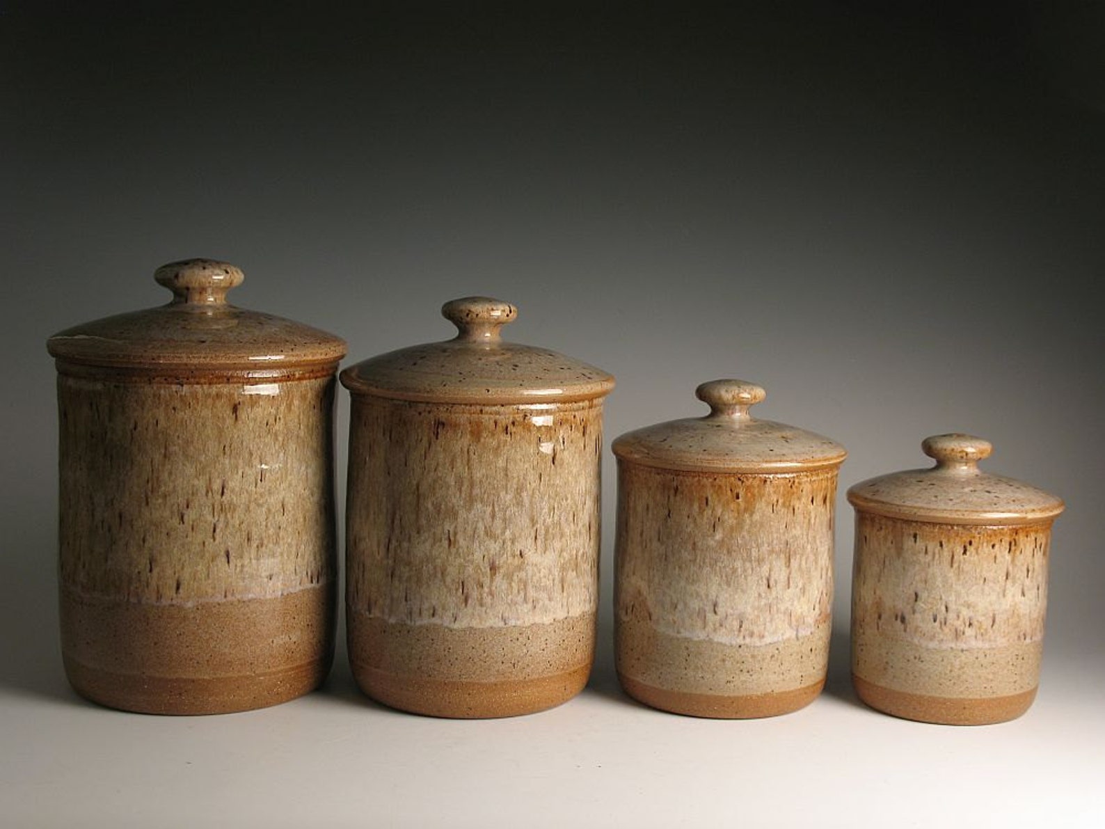 Large Canister Set 3 Piece Pottery Vrogue