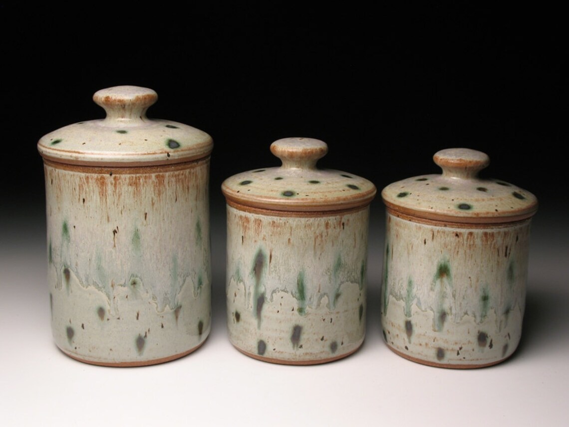 Pottery canister set wheel thrown pottery canisters ceramic Etsy