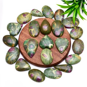 Wholesale Natural Polished Ruby Fuschite Gemstone Cabochon Loose Gemstone Wholesale Lot  Size :- 20-30 mm