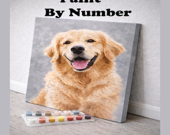 Custom Pet Paint By Number Kit from Photo, Personalized Dog & Cat Portrait, Home Wall Decor, Unique Gifts for Pet Lovers, Pet Memorial Gifts