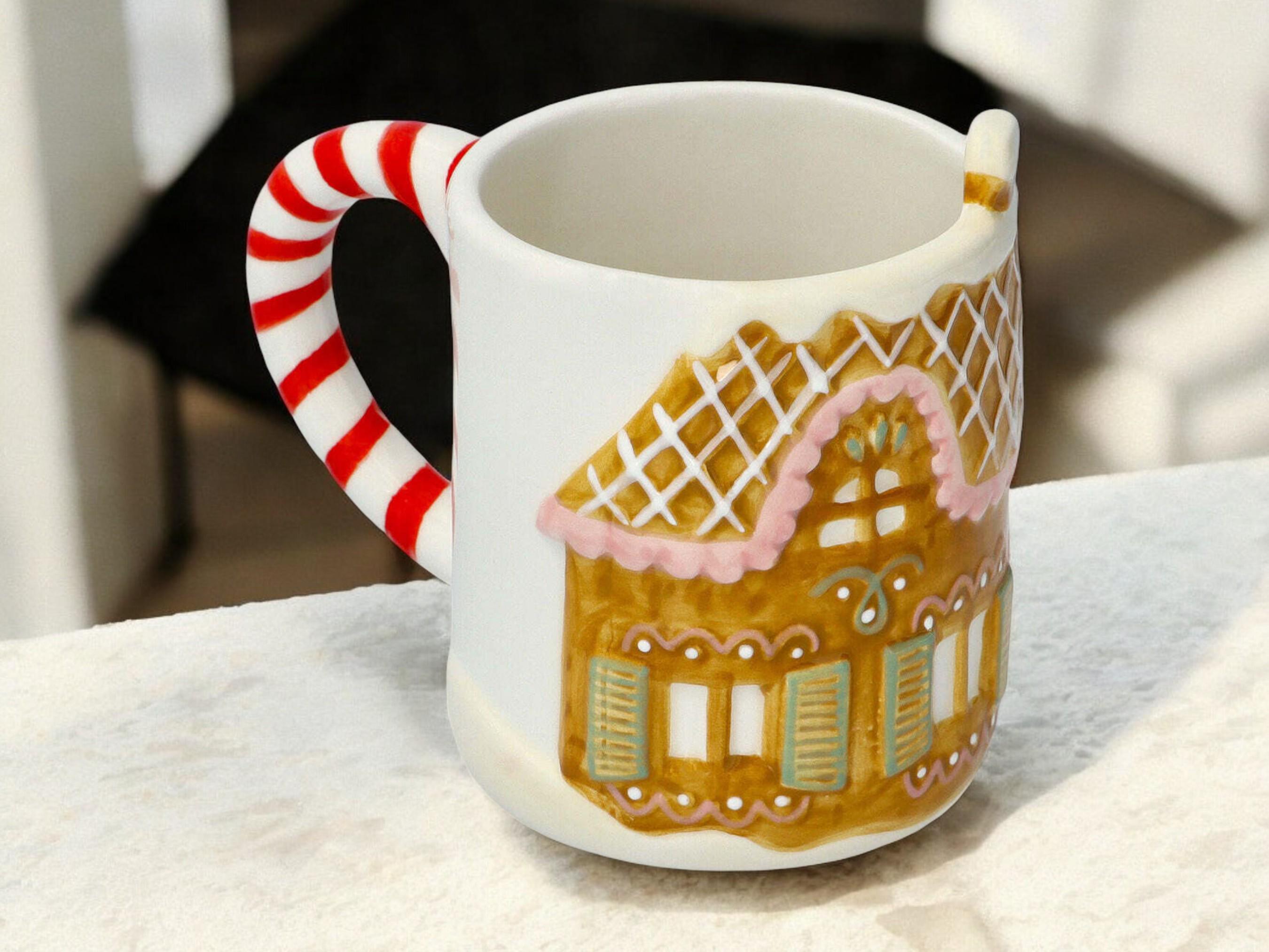 40 Festive Christmas Kitchen Decor Ideas to Spice Up Your Home: Jolly Touches for a Merry Cooking Space 25 Handmade Gingerbread House Mug - 320ml Ceramic Christmas Cup, Candy…