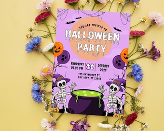 Editable Halloween Party Invitation | Spooky Custom Canva Template | Instant Download