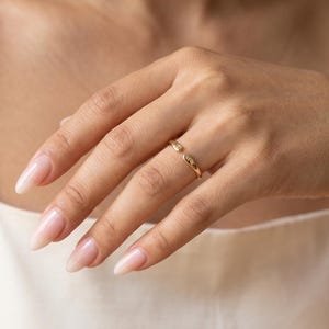 Solid Gold Two Initial Ring, Personalised Open Cuff Ring, Dainty Double Initial Gold Ring, Christmas Gift for Her, Custom Letter Ring