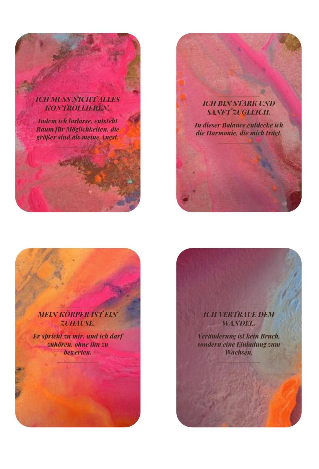30 Art Affirmation Cards, Self-love Cards, Digital Art Affirmation ...