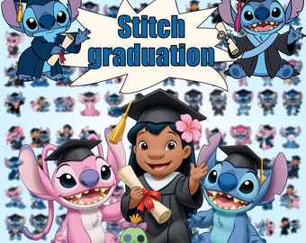 Stitch Graduation 2026 Png Bundle, Graduation 2026 Clipart, Class Of 2026, Cute Stitch Graduation Png, Sublimation Design
