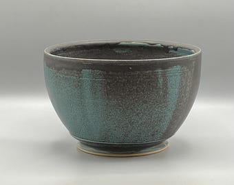 Ceramic Turquoise & Black Serving Bowl