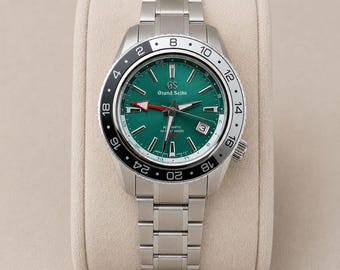 Elegant Grand Seiko GMT Men's Wrist Watch|Sea Green Dial|43mm| Day-Date