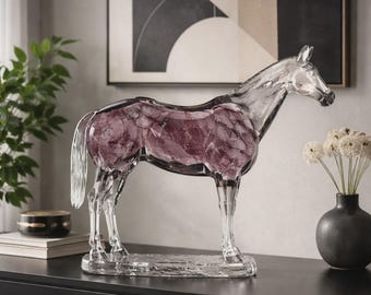 Marble Effect Resin Horse Statue, Modern Sculpture