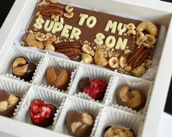 Super Son Chocolate Gift Box – Nutty Milk Chocolate Bar, Heart Chocolates