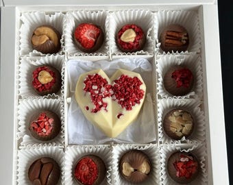 White Chocolate Heart & Nutty Milk Chocolate Gift Box
