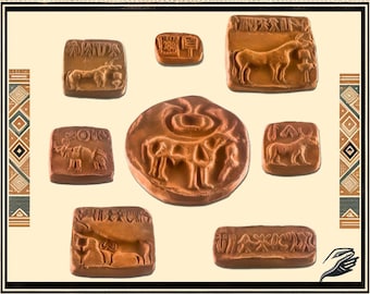 Ancient clay seals collection box - Handmade