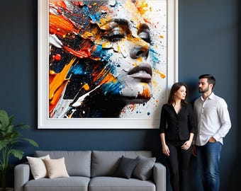 Vibrant Exploding Face Print – Instant UK Digital Decor