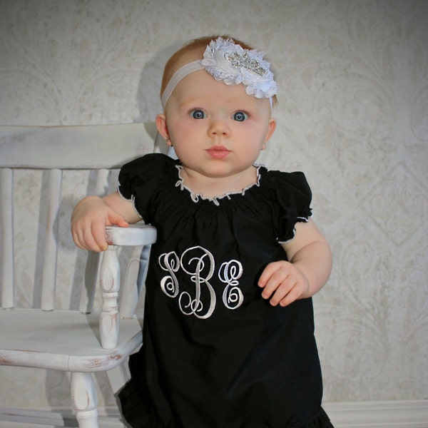 Monogram Baby Dress Etsy