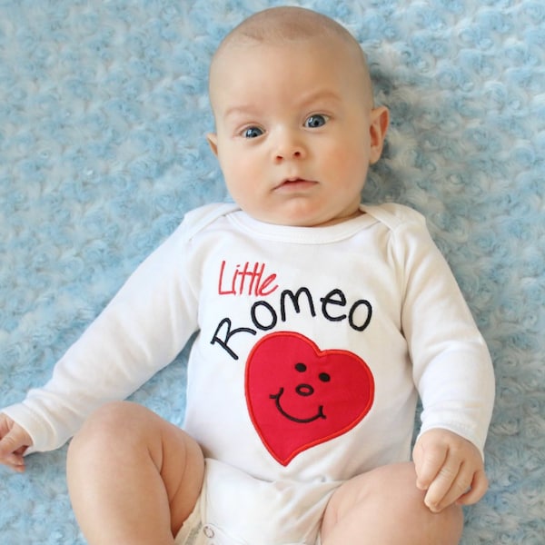 Boy Valentine's Day Baby Clothes Boy First Valentine's Day Little Romeo Heart Preemie Newborn Baby Boy Clothes Boy Valentine Shirt Toddler