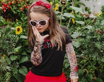 Tattoo Sleeve Toddler Girl Clothes Toddler Girl Shirt Tattoo Shirts Girl Girl Power Strong Girls Shirt Toddler Shirts Toddler Clothes