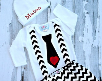Valentines Day Outfit Baby Boy Clothes First Valentin's | Etsy