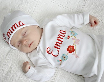 Preemie Baby Girl Clothes Newborn Girl Coming Home Outfit Personalized baby gift, Baby Shower Gift Baby Girl Coming Home Outfit Newborn Girl