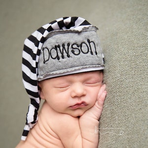 Newborn Hat Boy Personalized Infant Hat Newborn Baby Gift Twins Gifts Preemie Hat Personalized Beanie Hat Newborn Baby Infant Gift  Baby Cap