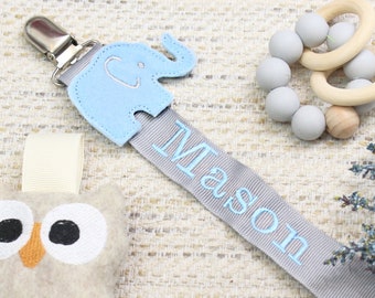Pacifier Clip With Name Monogram Pacifier Clip Baby Boy Personalized Pacifier Holder Soothie Clip Nuk Paci Baby shower Monogram Baby Gift