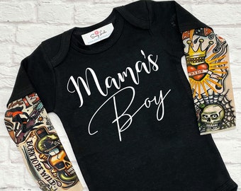 Mama's Boy, Baby Boy Gift Tattoo Baby Boy Clothes Newborn Boy - 5 T Boy Baby Shower Gift Boy Newborn Boy Baby Gift Tattoo Pregnancy Reveal