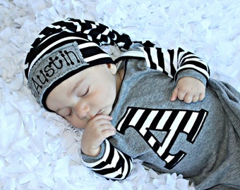 Newborn Boy Coming Home Outfit Baby Boy Clothes Personalized Newborn Baby Gift Newborn Take Home Outfit Baby Shower Gift Boy Baby Outfit