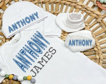 Newborn Boy Coming Home Outfit Personalized Newborn Outfit Personalized Baby Booties Baby Boy Gift Baby Hospital Outfit Newborn Baby shower