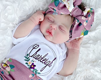 Personalized Girl Outfit Newborn Girl Outfit Toddler Girl Big Sister Little Sister Outfits Baby Gift Preemie Clothes Diaper Cover Big Bow