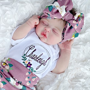Personalized Girl Outfit Newborn Girl Outfit Toddler Girl Big Sister Little Sister Outfits Baby Gift Preemie Clothes Diaper Cover Big Bow