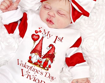 First Valentine's Day Outfit Newborn Valentine's Day Outfit Personalized Valentine's Day Outfit My First Valentine's Day Baby Girl Valentine