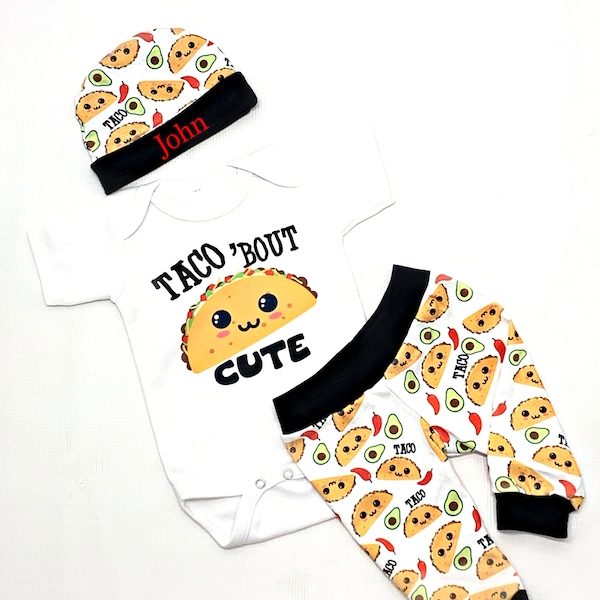 Funny Baby Gifts Taco  Baby Boy Clothes Personalized Baby Boy Outfit Taco Baby Shower Outfits Twin Boys Clothes Preemie Taco Tuesday Shirt