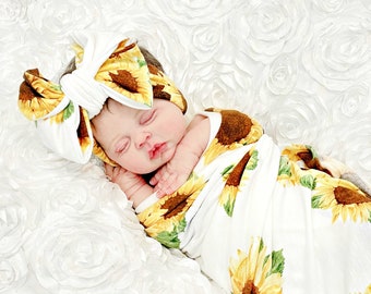 sunflower swaddle set