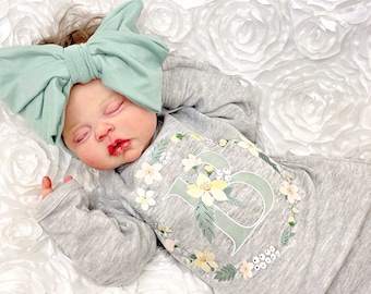 Personalized Baby Gift Girl Newborn Girl Coming Home Outfit Personalized Baby Girl Clothes  Baby Clothes Infant Gown Baby Outfit