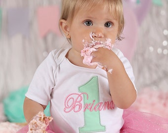 First Birthday Girl Personalized 1st Birthday Girl Smash Cake Baby Girl Clothes Personalized Birthday Outfit