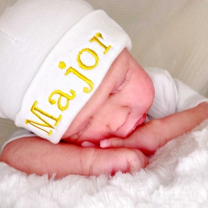 Personalized Beanie Hat Newborn Baby Monogrammed Hat Personalized Baby Hat image 5