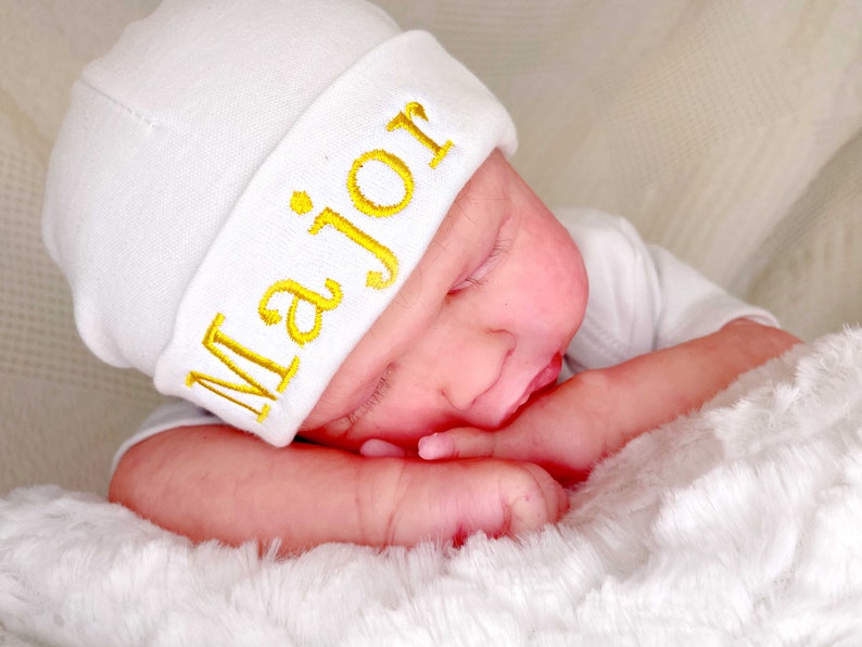 Personalized Beanie Hat Newborn Baby Monogrammed Hat Personalized Baby Hat image 5