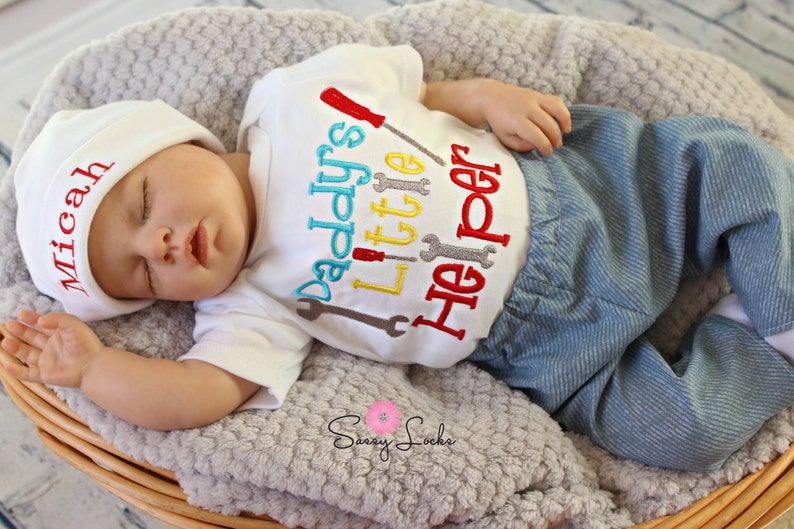 Baby Boy Clothes Daddy's Little Helper with Tools Newborn Etsy