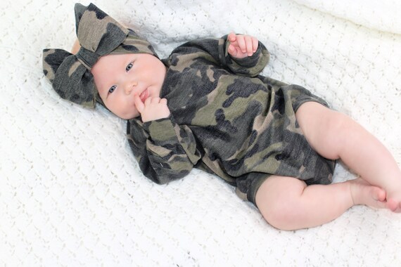 Baby Girl Clothes Baby Romper Baby Girl Romper Camo Baby Girl