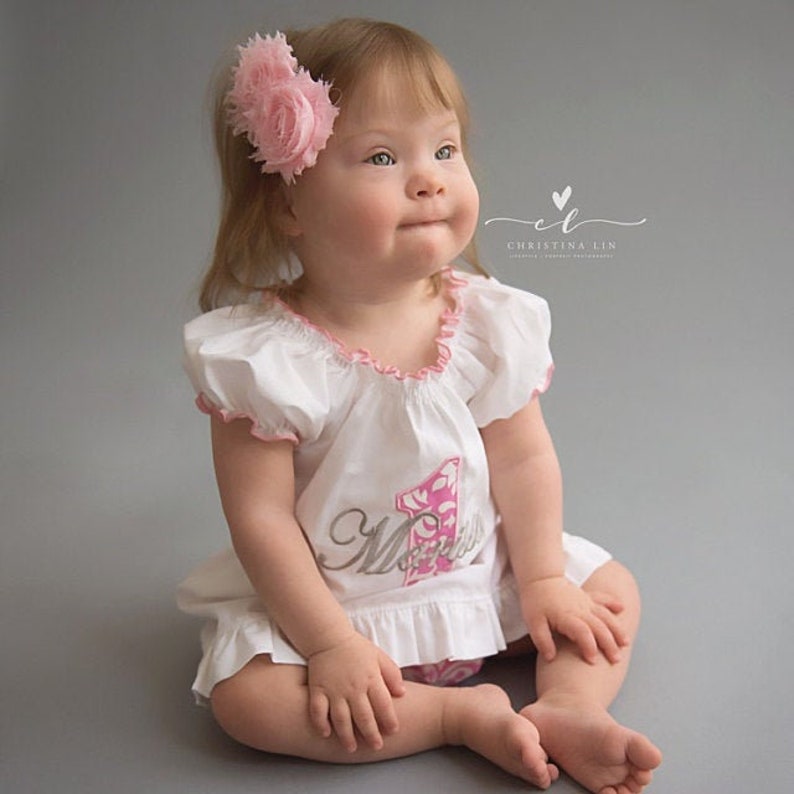 First Birthday Girl Outfit Baby Girl 1st Birthday Outfit 1st Birthday Girl Outfit Pink Damask Smash Cake Outfit Personalized Birthday Dress image 7