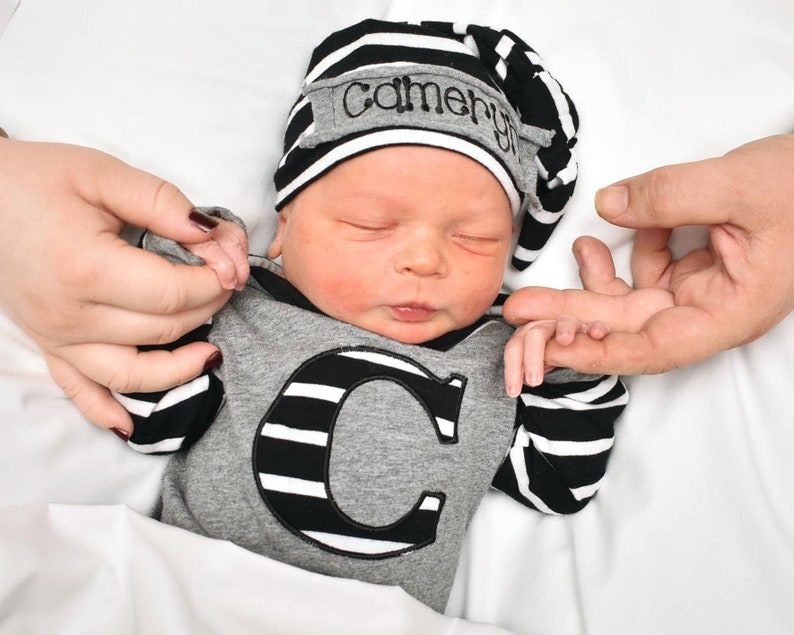Newborn Hat Boy Personalized Infant Hat Newborn Baby Gift Etsy