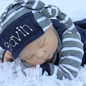 Newborn Hat Boy Personalized Infant Hat Newborn Baby Gift Twins Gifts Preemie Hat Personalized Beanie Hat Newborn Baby Infant Gift Baby Cap image 10