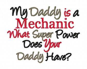 Mechanic Baby Boy Clothes Toddler Embroidered with My Daddy Is a Mechanic What Super Power Does Your Daddy Have  Baby Boy Clothes