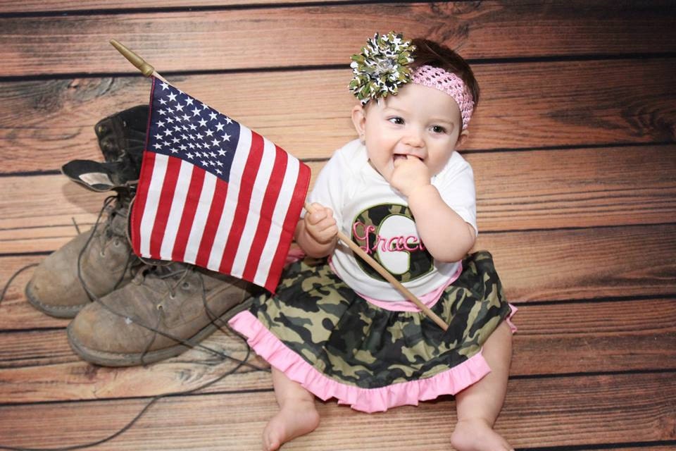 Cute baby girl outfit idea with fleece camo print vest, pink pants and gray  crochet hat - Meagan's Moda