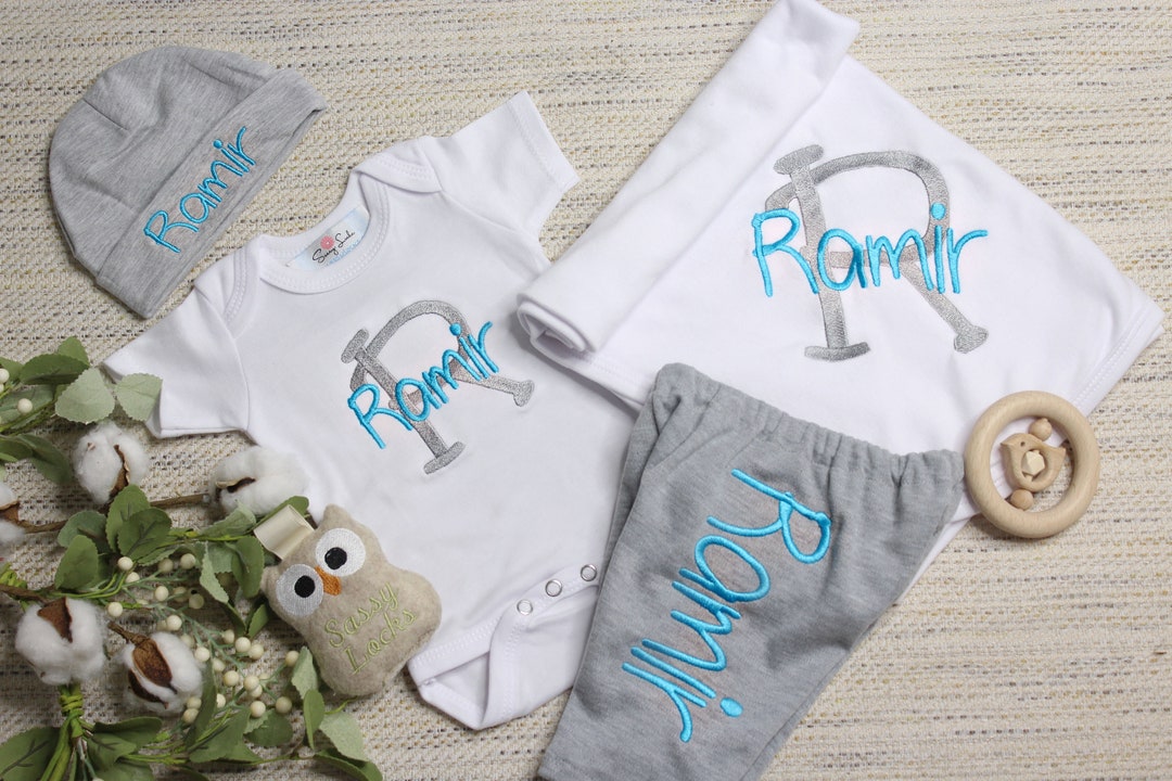 Personalized Newborn Boy Outfit Baby Boy Coming Home Outfit Etsy