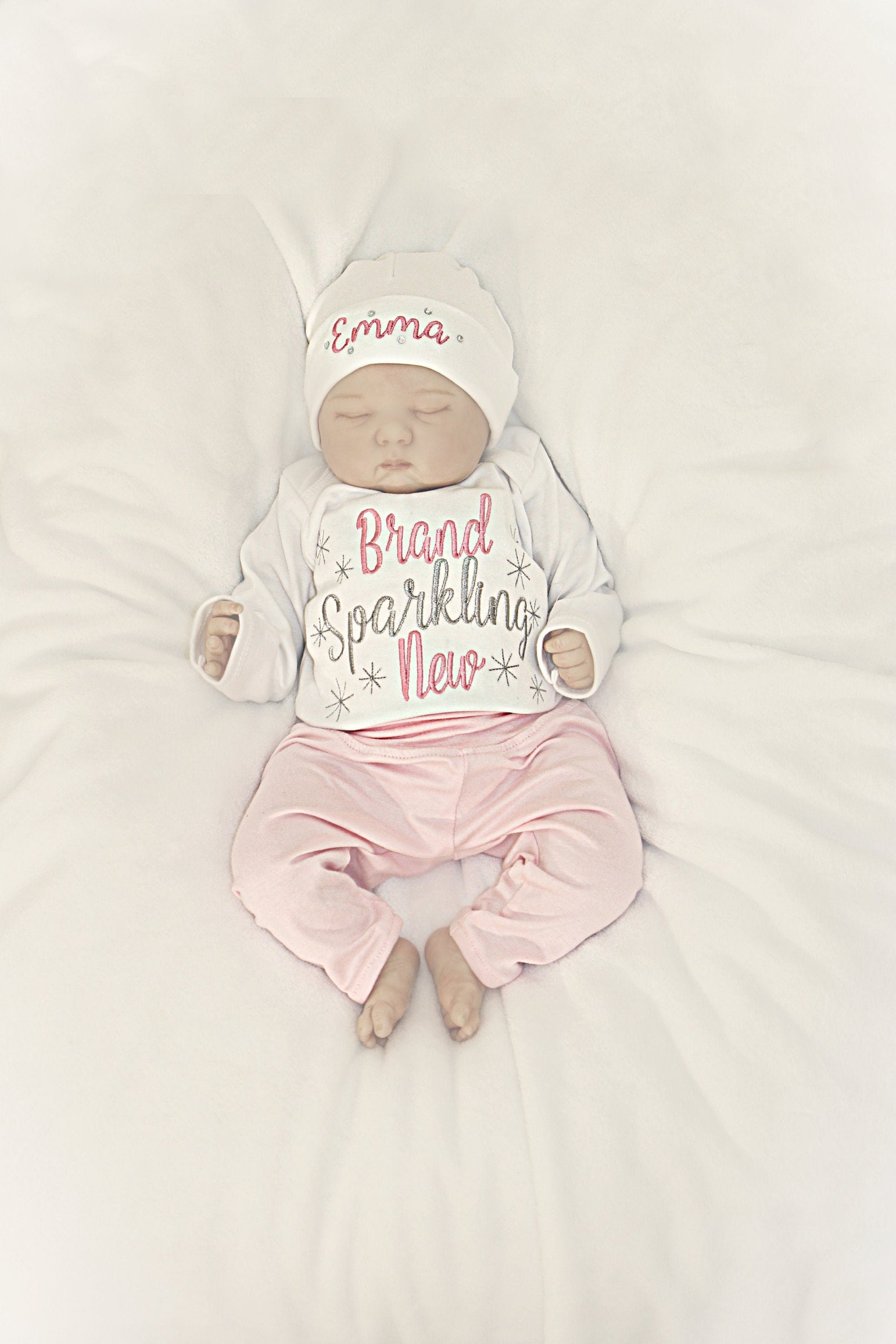 Newborn Girl Coming Home Outfit Personalized Baby Girl Clothes Etsy