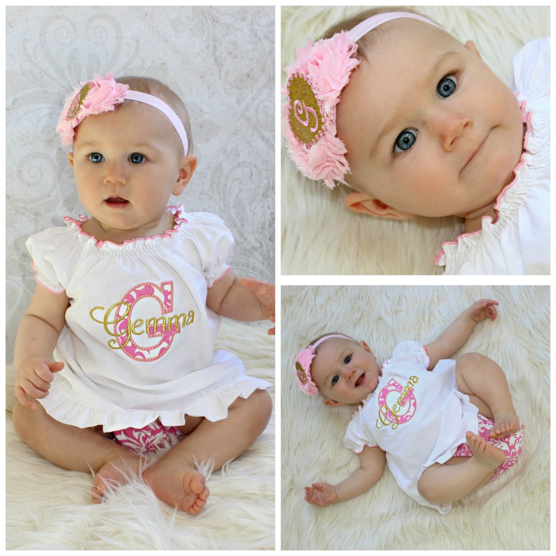 Baby Girl Clothes Personalizes Baby Gift Monogram Baby Gril Dress Big