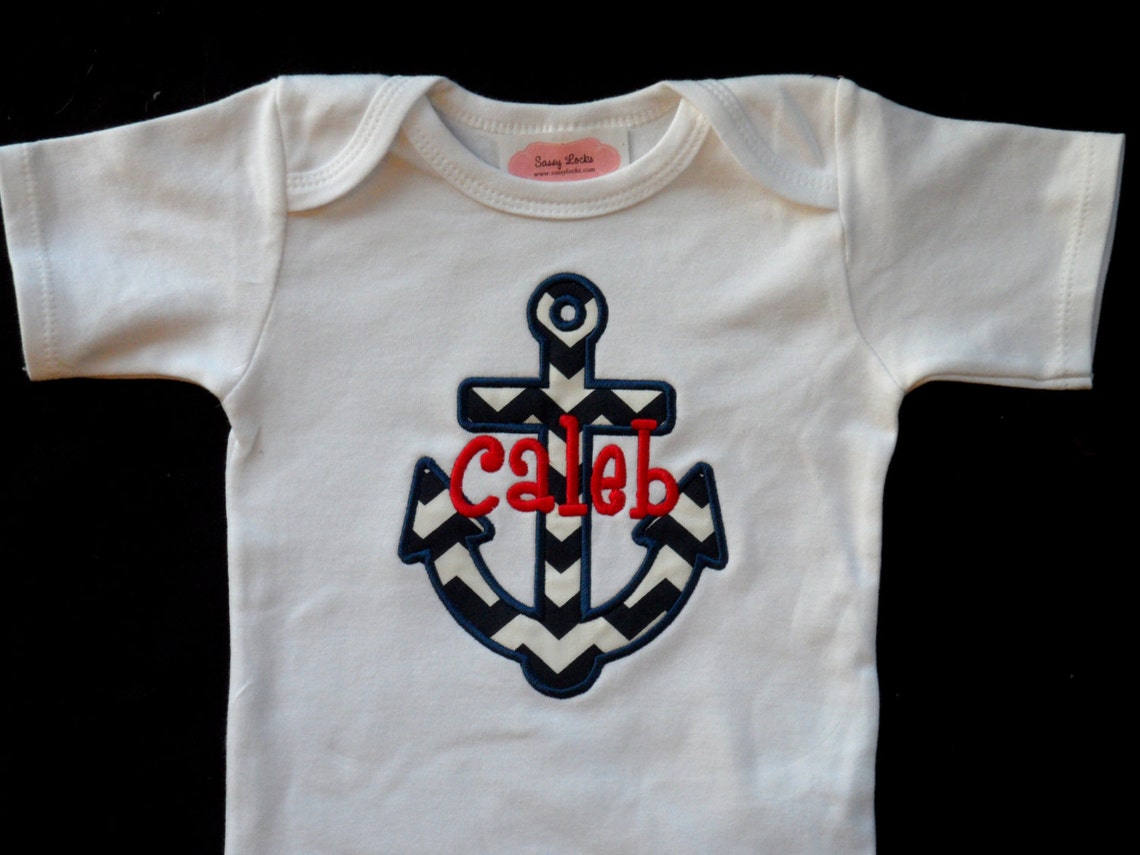 Nautical Anchor Baby Monogrammed Baby Girl Clothes Etsy