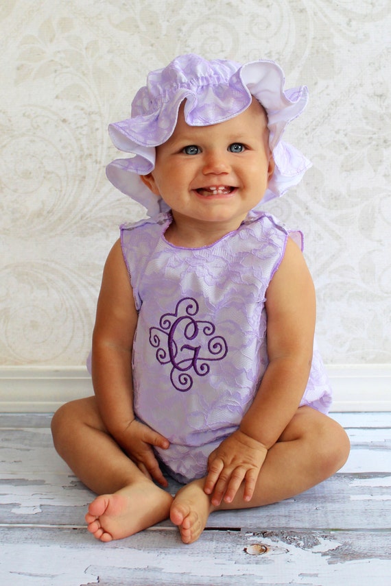 monogram baby romper