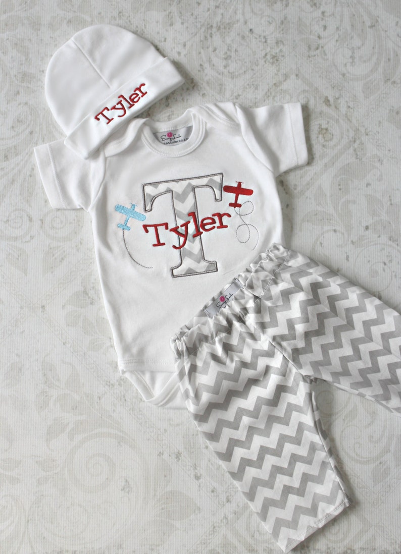 Newborn Boy Clothes Baby Clothes Monogram Baby Boy Bodysuit Etsy