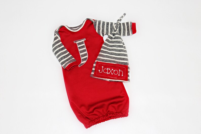 Baby Girl Clothes Personalized Newborn Baby Girl Gown Personalized Hat Newborn Take Home Outfit Monogram Baby Gift Baby Preemie