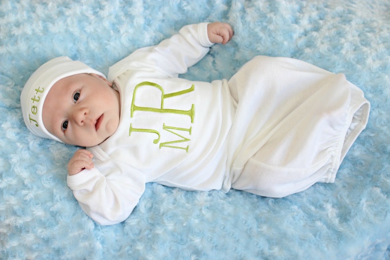 Preemie Boy Clothes Newborn Baby Boy Gown Personalized Baby Etsy